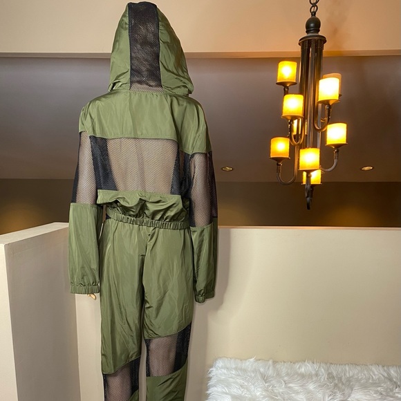 Camouflage Khaki Green Mesh Jogger Set - Picture 3 of 16